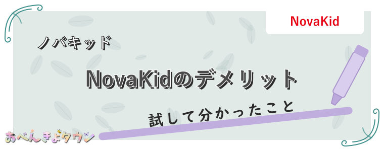 NovaKidのデメリット