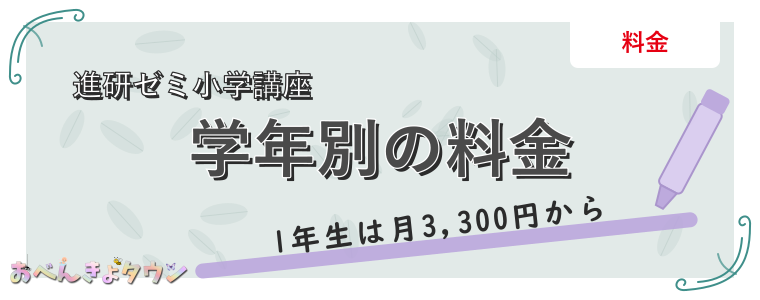 学年別の料金