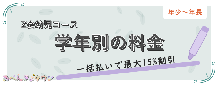 学年別の料金